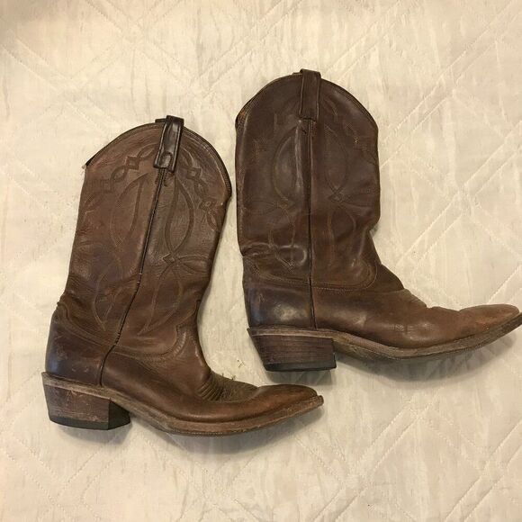 Dan Post Rich Brown Western Boots - Picture 1 of 8